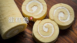 蛋糕卷  瑞士卷 Swiss Roll Cake 技巧分享 不开裂 不掉皮 [upl. by Elletnwahs]