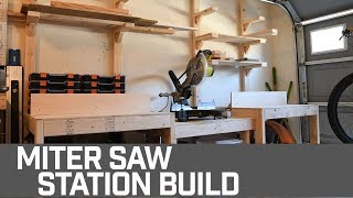 HOW TO  Simple Miter Saw Station with Wood Storage [upl. by Areval]