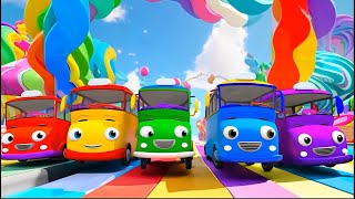 Wheels On The Bus LEARN COLROS WITH CARS  Kids Songs and Nursery Rhymes [upl. by Idarb239]