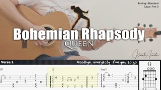 Bohemian Rhapsody  Queen  Fingerstyle Guitar  TAB  Chords  Lyrics [upl. by Heffron]