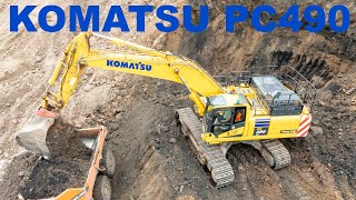 Komatsu PC490LC on a bulk earthmoving project komatsu earthmoving [upl. by Antonietta]