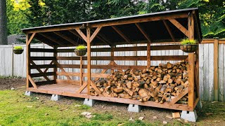 Designing and building a 2 cord cedar firewood shed [upl. by Esaele]