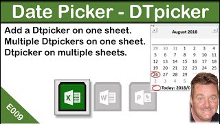 Excel Dtpicker  How to add a date picker [upl. by Hutner223]