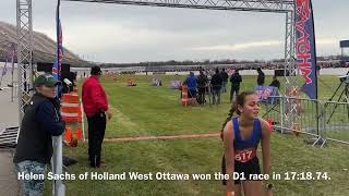 See Division 1 allstate girls cross the finish line at 2022 MHSAA LP cross country state finals [upl. by Dickie]