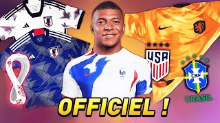 TOP 10 des MAILLOTS de la COUPE DU MONDE 2022 au QATAR  BRÉSIL ÉQUIPE DE FRANCE MEXIQUE [upl. by Namijneb906]