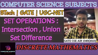 Discrete Mathematics  4 SET OPERATIONS  Intersection  Union  Set Difference [upl. by Eelan]