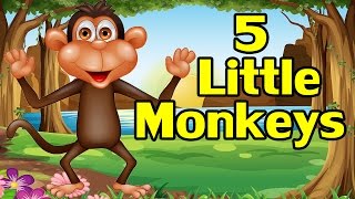 Five Little Monkeys Jumping on the Bed  Finger Play Song for Children  The Learning Station [upl. by Alekim361]