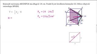 Oblicz objętość ostrosłupa umieszczonego w sześcianie [upl. by Juley667]