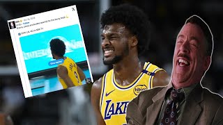 NBA gets COOKED for OVERHYPING Bronny James layup after another DISASTROUS game [upl. by Ahsini]