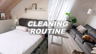 WEEKLY CLEANING ROUTINE 🧺🎀 MelissaTani [upl. by Cynarra423]