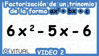 Factorización de un Trinomio de la Forma ax2bxc video 2 de 10 [upl. by Hiller]