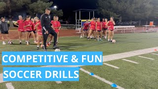 COMPETITIVE AND FUN DRILLS  SOCCER [upl. by Ruyle]