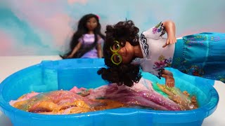 Mixing All the Disney Encanto DIY Slime in a Pool [upl. by Heringer]