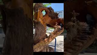 😱Redwood Woodsculpture🪵 artandcraft handmade youtubeshorts foryou shorts💗 [upl. by Haronid]