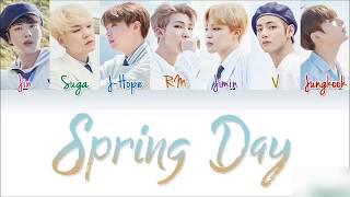 BTS 防弾少年団  Spring Day Japanese Ver Color Coded KanjiRomEng lyrics [upl. by Ganley]