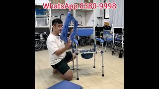 ViN K01B  150 Commode Shower Chair Foldable Height Adjustable Anti Rust for Heavy Showering [upl. by Oryaj838]