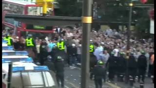 West Ham vs Millwall Hooligan Riots outside Upton Park [upl. by Yeclehc425]