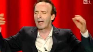 Benigni  Sanremo 2011  Inno di Mameli [upl. by Aerdnaid]