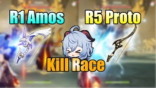 Ganyu R1 Amos Bow VS R5 Prototype Crescent [upl. by Meeharbi]