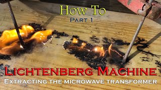 Lichtenberg Fractal Wood Burning How To Extract A Microwave Transformer [upl. by Ardith]