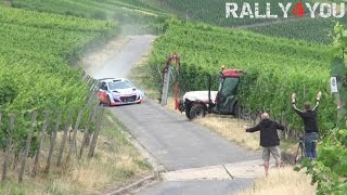 Neuville almost crash with a tractor  Rally Deutschland Test 2015 HD [upl. by Lady]