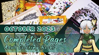 October 2023 Completed pages  Adult Coloring Books [upl. by Cousin]