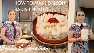 How To Make Daikon Radish Pickled Khmer Style BophaJonathansAdventureShow [upl. by Aelhsa]