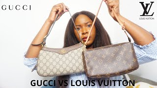 Louis Vuitton Pochette Accessoires Vs Gucci Ophidia GG Handbag [upl. by Annoiek]