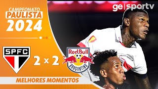 SÃO PAULO 2 X 2 BRAGANTINO  MELHORES MOMENTOS  CAMPEONATO PAULISTA 2024  geglobo [upl. by Ynaffet]