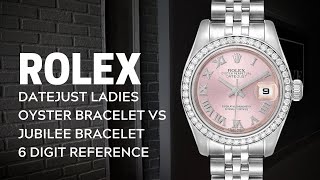 Rolex Datejust Ladies Oyster Bracelet vs Jubilee Bracelet 5 Digit Reference  SwissWatchExpo [upl. by Annah]