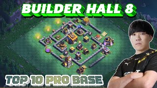 NEW TOP 10 BUILDER HALL 8 BASE  BH8 BASE WITH LINK  BH8 BASE LAYOUT  BH8 ANTI PEKKA OR WITCH [upl. by Canale]