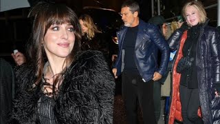 Dakota Johnson puts on a racy display in a sheer black dress as she joins her stylish mum Melanie Gr [upl. by Nylirej]