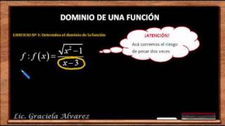 EJERCICIOS RESUELTOS DE DOMINIO DE UNA FUNCIONGraciela Alvarez [upl. by Atter]