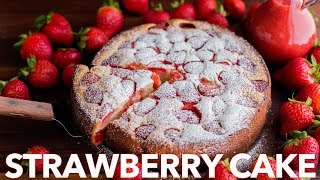 Easy Strawberry Cake Recipe with Tasty Strawberry Sauce [upl. by Yalc946]