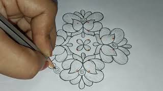 Beautiful flower rangoli design 🌷🌷 festival rangoli design 🌷🌷 latest flower rangoli design 🌷🌷 [upl. by Jania]