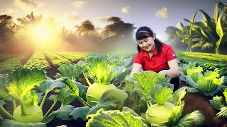 How to Harvest Kohlrabi goes To Market Sell  Harvesting and Cooking Tieu Vy Daily Life [upl. by Noraj]