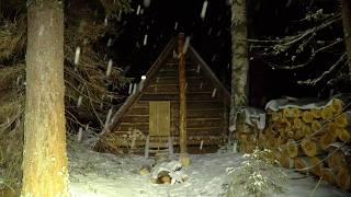 SURVIVE TWO WINTER NIGHTS IN A COZY LOG CABIN WINTER IS COMING [upl. by Asertal]