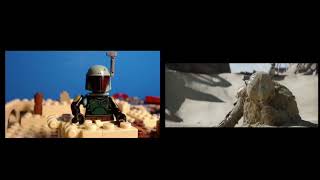 Boba Fett escapes the Sarlac Pit in Lego  Side by Side comparison [upl. by Granoff]