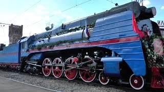 Паровозы П360027 и ЛВ0182 с поездом Победы 9 Мая 2016 [upl. by Jesh]