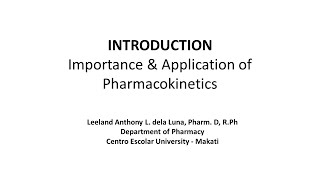 Introduction to Clinical Pharmacokinetics [upl. by Entirb]