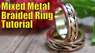 How to make a gorgeous mixed metal braided ring [upl. by Amann]