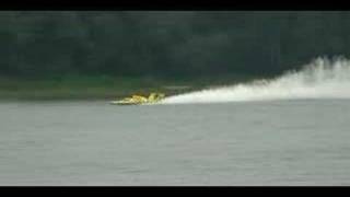 Hydroplane boat crashes  Flips and keeps going [upl. by Raymond]