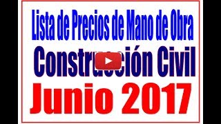 Venezuela Tabulador Construccion Civil Precios de Mano de Obra [upl. by Daas]