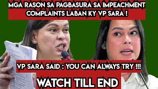 KAYA PALA BINASURA ANG IMPEACHMENT COMPLAINTS LABAN KY VP SARA DUTERTE  saraduterte vpsara [upl. by Hama]