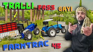 Farmtrac 45 Fas Gyea  Rice Selling Tractor Race  Sonalika vs Farmtrac  Dhaliwal Gaming Fun [upl. by Faustena]