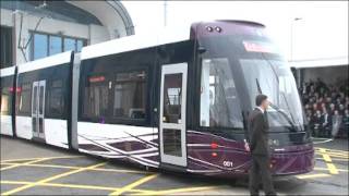 New Bombardier Flexity 2 Tram Launch in Blackpool [upl. by Wales]