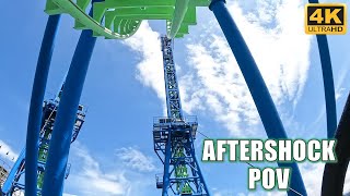 Aftershock POV Front Row 4K 60FPS Silverwood Vekoma Giant Inverted Boomerang  NonCopyright [upl. by Harve]