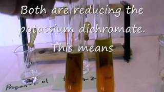 GCE Practicals Comparing the reactions of Propan1ol and Propan2ol [upl. by Garlanda]