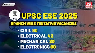 UPSC ESE 2025 BranchWise Tentative Vacancies  Engineering Services Exam Latest Update  MADE EASY [upl. by Evangelia489]