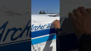 Checking the oil on the Piper Archer 2 plane oilchange airplane aircraft archer piper [upl. by Luebke]